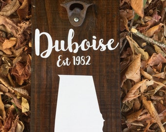 Personalized bottle opener plaque