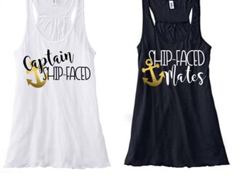 Captain ship faced, ship faced mates, bridal tank, bridesmaid tank, bachlorette tank
