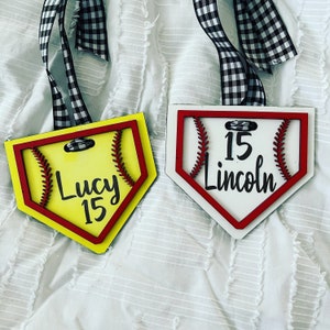 Baseball Taschenanhänger, Softball Taschenanhänger, personalisierter Taschenanhänger