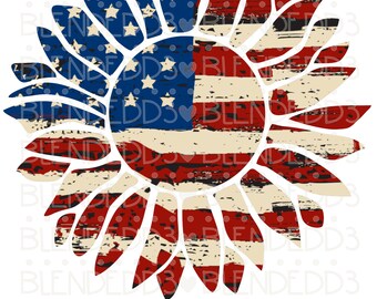 Sunflower American flag SVG or PNG