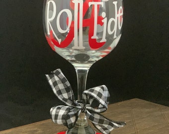 Sale...Alabama wine glass