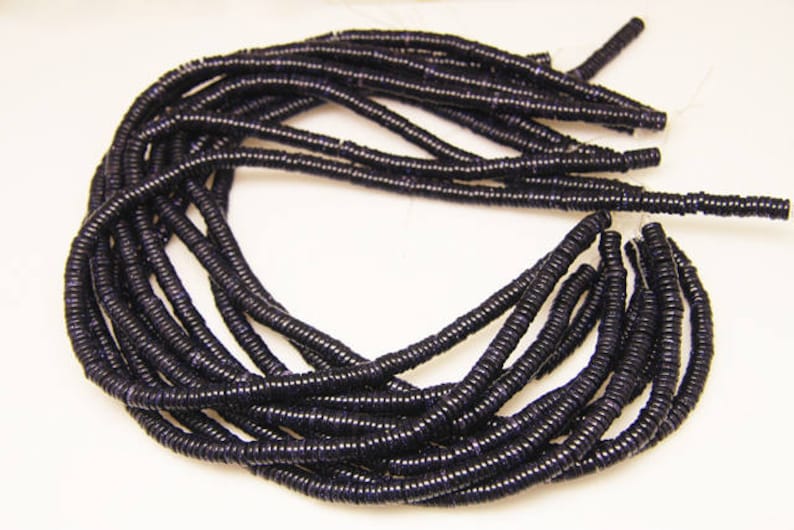 1strand natural navy aventurine plain tire rondel sized 6.5mm