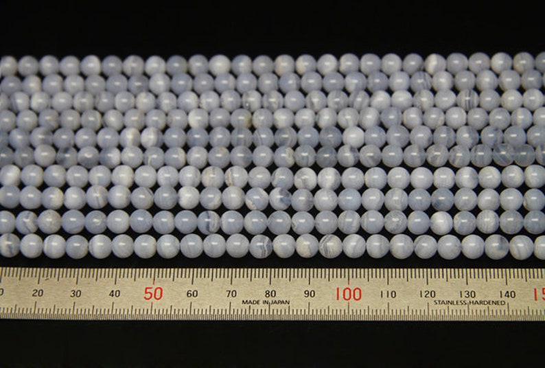 1strand natural bluelace agate plain ball 6mm