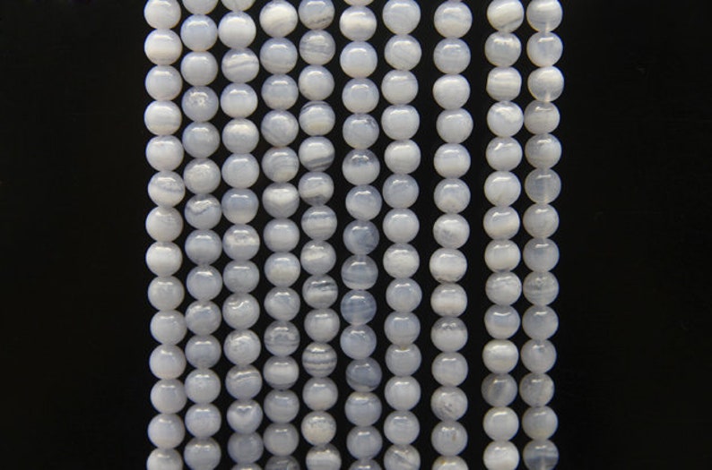 1strand natural bluelace agate plain ball 6mm