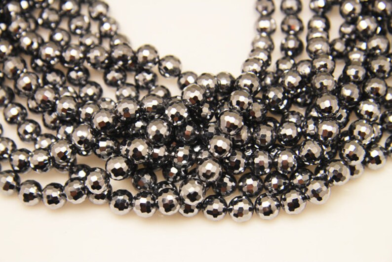 terahertz faceted ball sized 8mm 1strand