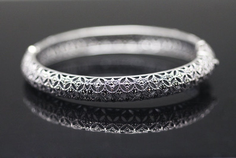 sterling silver bracelet with marcasite tbrs-0174 1pcs