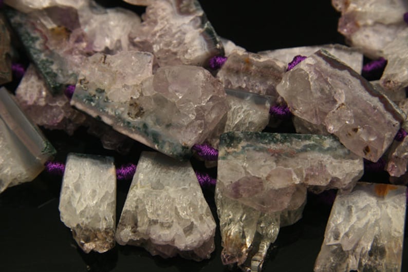 natural amethyst dump druzy 1strand