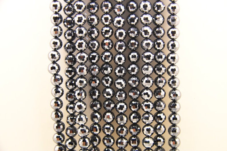 terahertz faceted ball sized 8mm 1strand