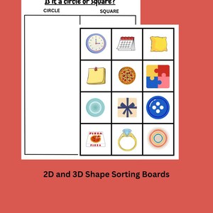 6 Shape Sorting Boards and 60 Picture Cards, Special Education Classroom Activity, SpEd Teaching Materials, Inclusive Ed Table Work