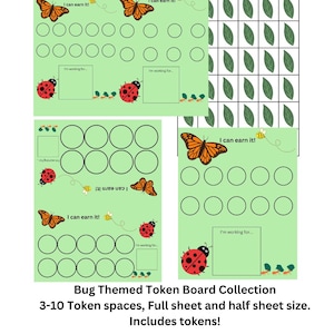 Bug Themed Token Board Collection, Special Education Classroom Activity, SpEd Teaching Materials, Inclusive Ed Table Work