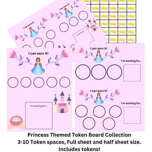 Princess Themed Token Board Collection, Special Education Classroom Activity, SpEd Teaching Materials, Inclusive Ed Table Work