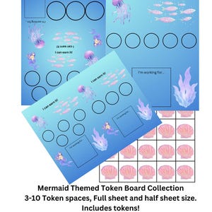 Mermaid Themed Token Board Collection, Special Education Classroom Activity, SpEd Teaching Materials, Inclusive Ed Table Work