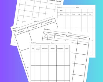 Data Tracking Sheets, Inclusive Education, Special ED, ABA, IEP, Goals, Behavior, Abc Data