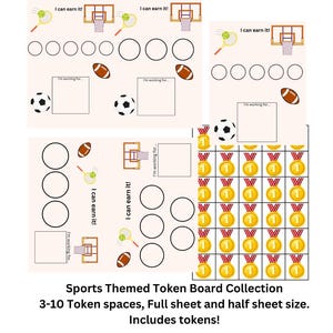 Sports Themed Token Board Collection, Special Education Classroom Activity, SpEd Teaching Materials, Inclusive Ed Table Work