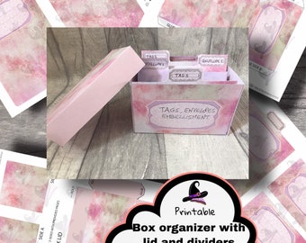 Shabby Chic Box Organizer, Printable Ephemera Storage (PDF Kit)