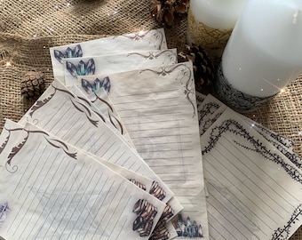 Bundle Black Tourmaline Potions, Couldron, Pentacle Handmade Stationery, Coffee-dyed papers, Vegan Wicca by The Junk Journal Witch JW3180123