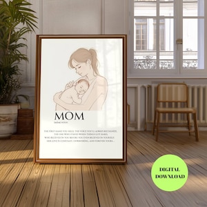 Minimalistische digitale Wandkunst für Mama und Baby - Emotionaler Mutterdruck, zartes Definition Typografie Poster, Sofort Download, Muttertag