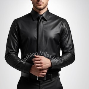 Leather Dress Shirt - Etsy Leather Dress Shirt - Etsy