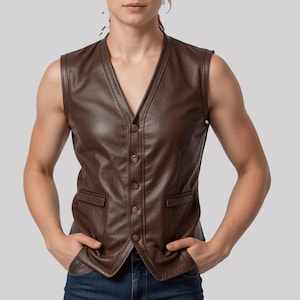 Women&#39;s Cow Leather Vest – Genuine Sleeveless Western Biker Vest – Handmade Vintage Style Festival Outfit- Fall Fashion - Bold Street style