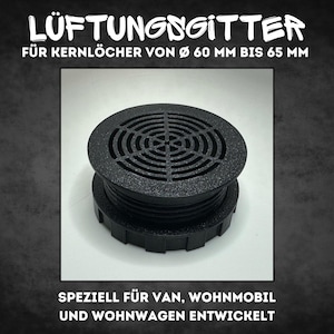 Griglia di ventilazione | Camper, roulotte, furgone | Installazione facile e veloce | Riscaldamento | TRUMA | Foro centrale Ø60-65 mm