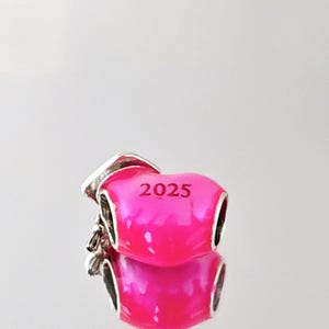Charm de corazón de graduación 2025, charms de plata, charm de Pandora, charms de pulsera, regalo para niñas, charms para pulsera