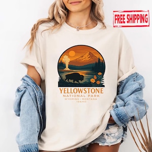 Retro Yellowstone National Park Shirt, Yellowstone Gift, National Park Lover Shirt, Wildlife Shirt, Nature Lovers Shirt, Vacation Trip Shirt