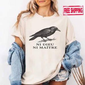 Ni Dieu Ni Maître Shirt, No God No Master Tee, Anti Trump Shirt, Anti-Authoritarian Shirt, Leftist Protest Shirt, Anarchist Activist T-shirt