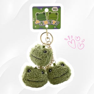 Charming Amigurumi Frog Family Keychains - Cute Best Friend or Sibling Gift, Soft Crocheted &#39;Frog Lover&#39;s&#39; Gift, Bag Charm
