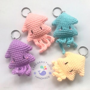 Squid Keychain, Handmade Crochet, Gift For Girl, Gift For Friend, Handmade Gifts, Birthday&#39;s Gifts.