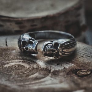 Sterling Silver Skull Ring: Handmade Biker Punk Jewelry