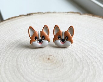 Corgi polymer clay earrings
