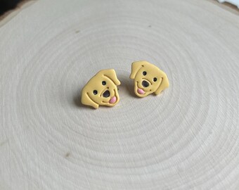 Labrador polymer clay earrings