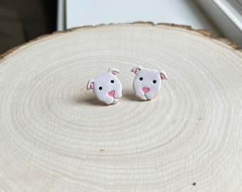 Pitbull polymer clay earrings