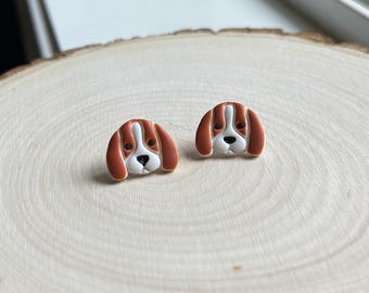 Beagle polymer clay earrings
