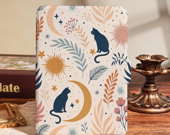 Cat & Plant Kindle Case for New Kindle Paperwhite 12th 7",Fits Paperwhite 11th/10th,Kindle 2024,Premium Protective Case,Gift for Cat Lover