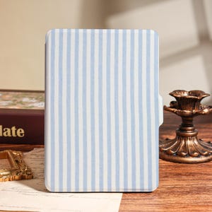 Blue & White Stripes Kindle Case,New Kindle Paperwhite 12th 7&quot; Case,Fits Paperwhite 11th/10th,Premium Protective Case,Gift for Stripe Lover