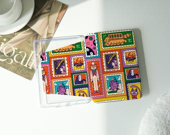 Kleurrijke Ghibli Stamp 360 Kindle-cover, past op Kindle 2024, Paperwhite 12e/11e, Kindle 11e/10e, stijlvolle Kindle-hoes, cadeau voor Ghibli-animefan
