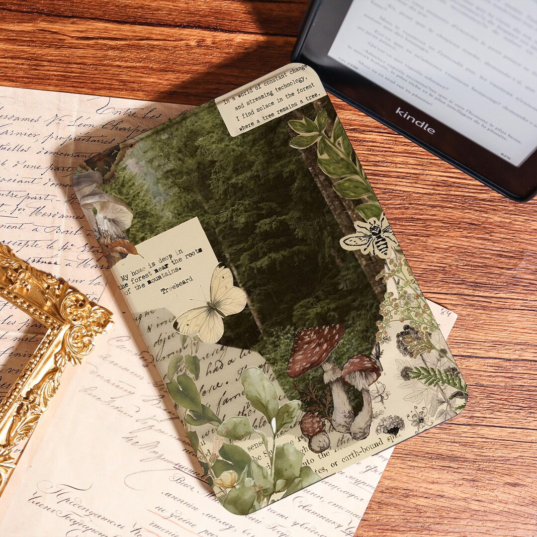 Vintage Forest Collage Kindle Case, New Kindle Paperwhite 12th 7" Case ...