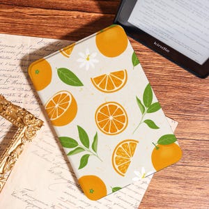Orange Pattern Kindle Case, New Kindle Paperwhite 12th 7&quot; Case, Fits Kind Paperwhite 11th/10th, Kindle 11th/10th/8th, Gift for Fruit Lovers