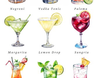 Conjunto de iconos de cóctel