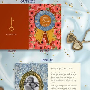 Cartão de felicitações para o Dia das Mães Digital / Cartão de felicitações para impressão / Personalizado e exclusivo para cada celebração