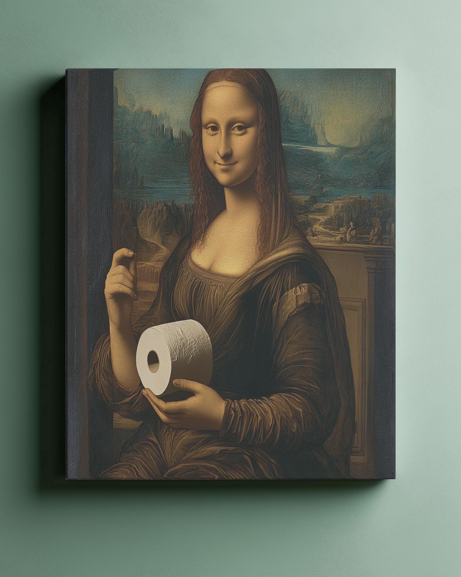 Funny Mona Lisa Toilet Paper Art – Hilarious Bathroom Wall Decor, Gag ...