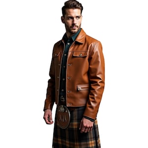 Handcrafted Brown Leather Shirt – Classic and Timeless Design