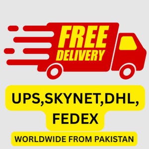May include: A red delivery truck graphic with the words "FREE DELIVERY" in yellow. Below, a yellow banner lists "UPS, SKYNET, DHL, FEDEX". The image suggests a shipping service.