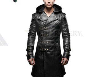 Gothic Buckle Trench – Hooded Leather Power