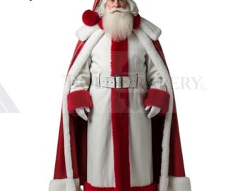 Leren kerstmankostuum met bontrand: cosplay-outfit