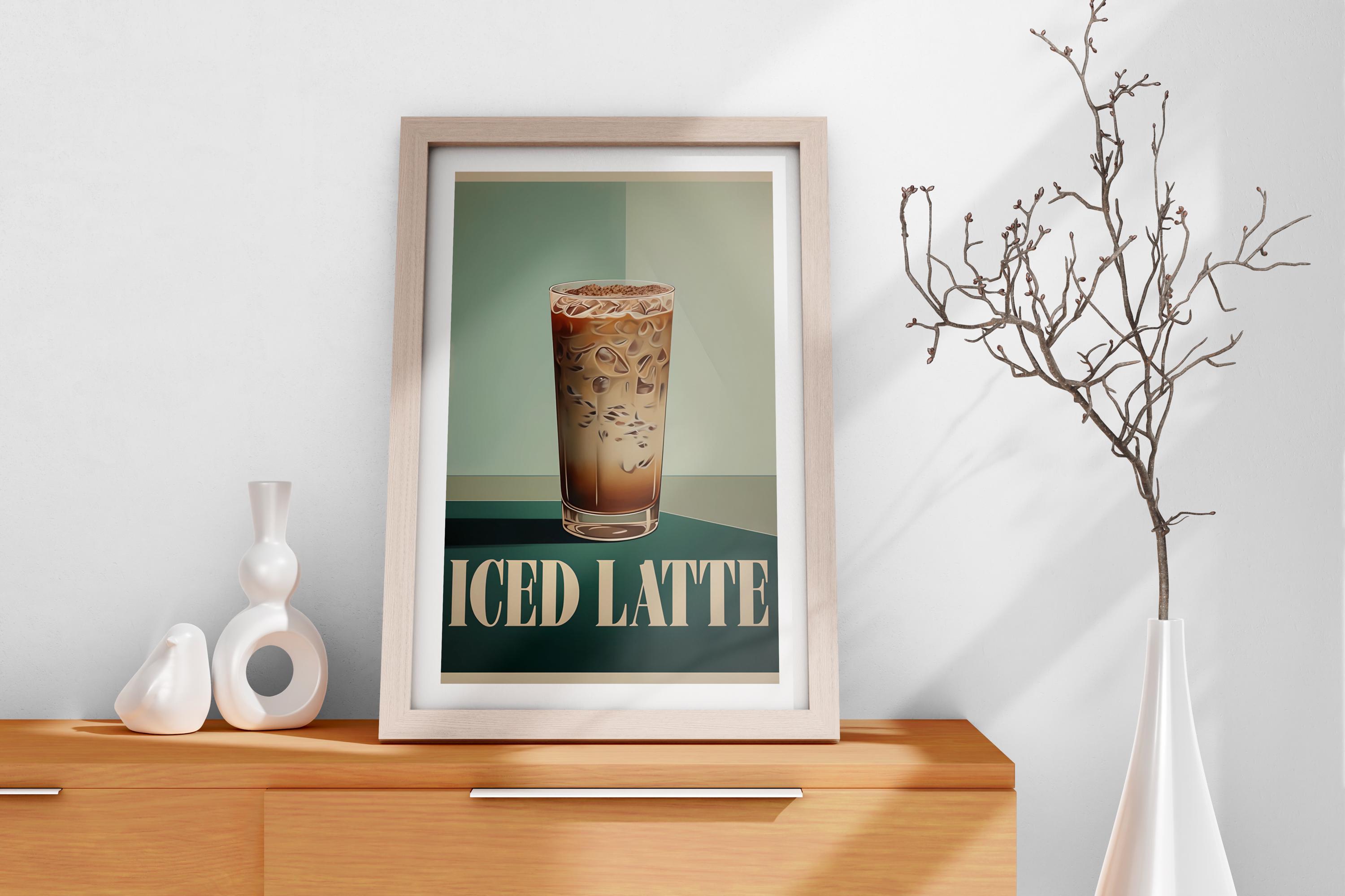 Iced Latte Art Print: Refreshing Coffee Poster - Etsy