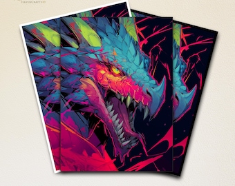 Fundas para cartas de MTG, fundas de dragón cibernético de colores, fundas de alta calidad para cartas mágicas, accesorios de MTG, regalo para jugadores de MTG, fundas para cartas de TCG
