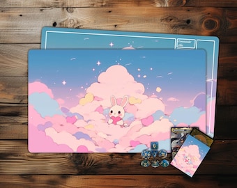 Tapete de juego MTG, tapete de juego TCG Kawaii Cute Rabbit, accesorios para juegos de cartas coleccionables, juegos de mesa, accesorios para juegos de PC