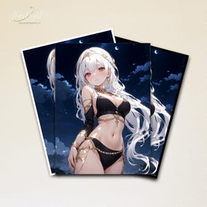 Mtg Kartenhüllen, Kartenhüllen mit Mondhaar-Enchantress, hochwertige und detaillierte magische Hüllen, Mtg Zubehör, einzigartige Geschenke für Gamer